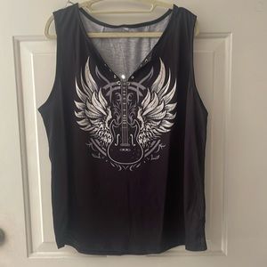 Black Rocker Tank Top